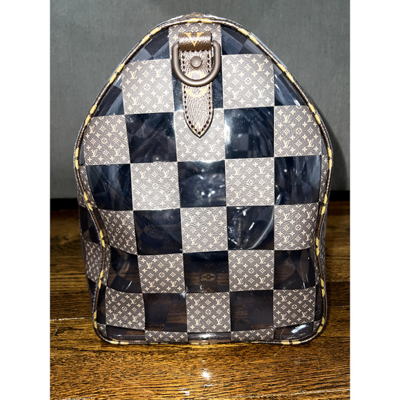 Louis Vuitton Keepall Bandouliere 50 Monogram Chess PVC Logo Weekend Travel Bag - Picture 7 of 12